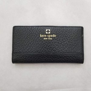 Kate Spade Black Leather Wallet GUC